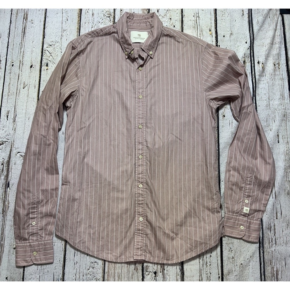 SCOTCH & SODA AMSTERDAM COUTURE Button Down Shirt Mens Small Pink Stripe